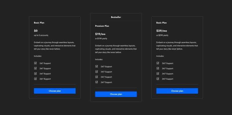 Pricing Section 4 Dark