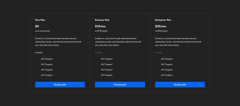 Pricing Section 5 Dark