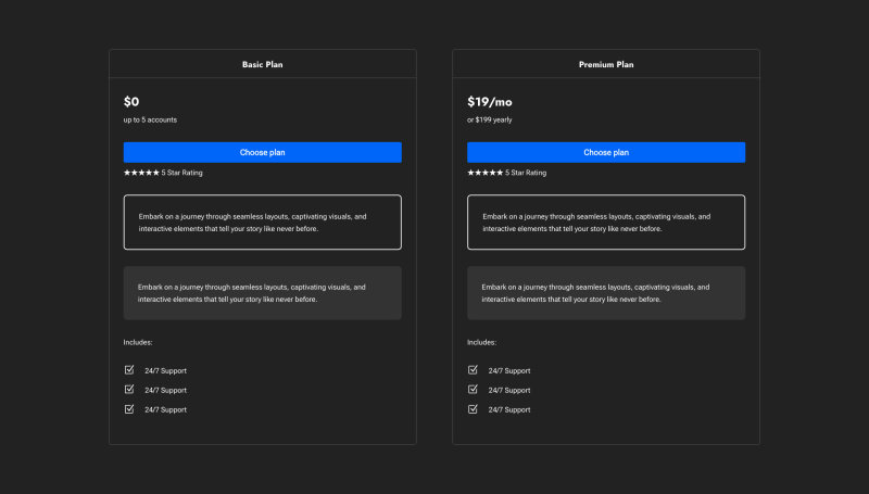 Pricing Section 6 Dark