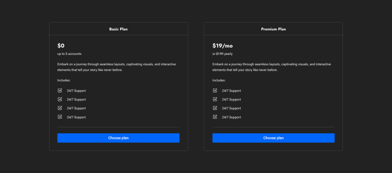 Pricing Section 7 Dark
